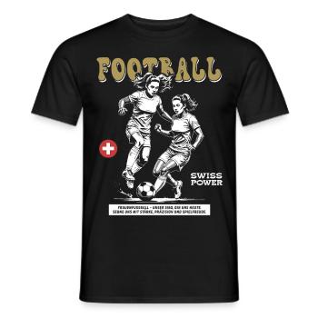 Willen am Ball: Fußballshirt für Spielerinnen - Männer T-Shirt - Schwarz - Vorne - AI Model Male 178 light (178cm)