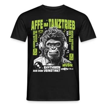 Sound Tolle Shirt : Gorilla s’acclame du rythme - T-shirt homme - noir - Devant - AI Model Male 178 light (178cm)