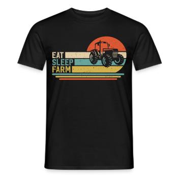 eat sleep farm - Männer T-Shirt - Schwarz - Vorne - AI Model Male 178 light (178cm)