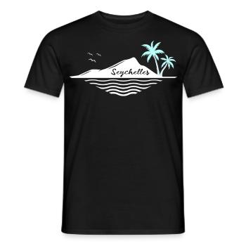 Seychelles Palmiers Île Sea Dream Vacances Souvenir - T-shirt homme - noir - Devant - AI Model Male 178 light (178cm)