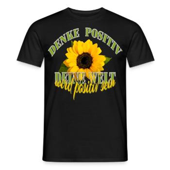 PENSÉES positives Tournesol - T-shirt homme - noir - Devant - AI Model Male 178 light (178cm)