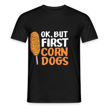 Corn dog - Men's T-Shirt - black - Front - AI Model Male 178 light (178cm)