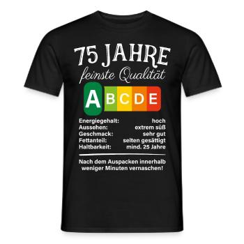 75 Jahre Feinste Qualität Geschenk 75. Geburtstag - Männer T-Shirt - Schwarz - Vorne - AI Model Male 178 light (178cm)