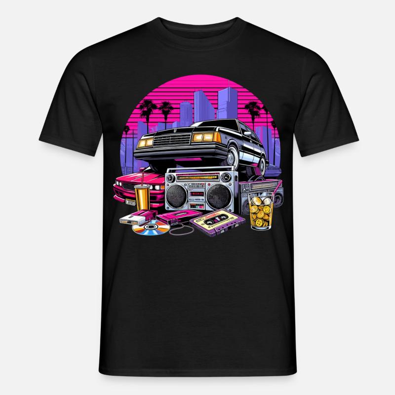 Kompaktkassette Ghettoblaster 90er Retro Geschenk - Männer T-Shirt - Schwarz