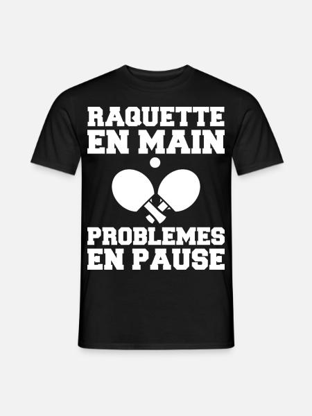 Schläger in der Hand Ping Pong Ping Pong Ping Pong - Männer T-Shirt - Schwarz