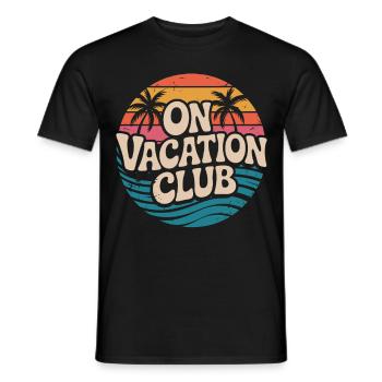 Vacation Club Summer Festival Vacation Beach Vacation - Men's T-Shirt - black - Front - AI Model Male 178 light (178cm)