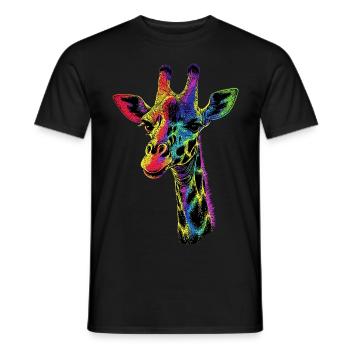 Girafe Afrique Amour Safari Nature sauvage Girafes mignonnes - T-shirt homme - noir - Devant - AI Model Male 178 light (178cm)