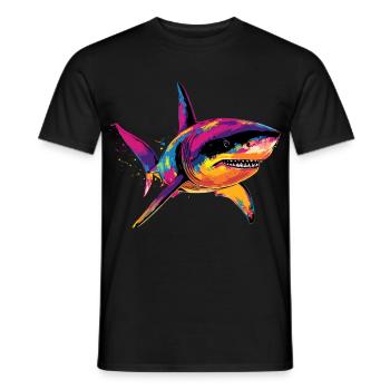 requin requin tigre requin plongeur requins mignons grand requin blanc - T-shirt homme - noir - Devant - AI Model Male 178 light (178cm)