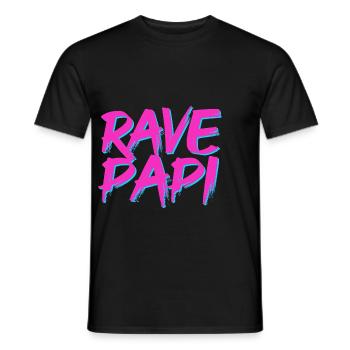 Rave Dad Techno House Electro Festival Hardstyle - Männer T-Shirt - Schwarz - Vorne - AI Model Male 178 light (178cm)
