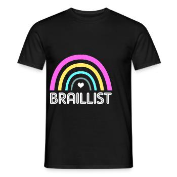 Blind Blindenschrift Braille - Männer T-Shirt - Schwarz - Vorne - AI Model Male 178 light (178cm)