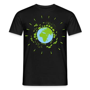 Unser grüner Planet Erde - Coole Illustration - Männer T-Shirt - Schwarz - Vorne - AI Model Male 178 light (178cm)