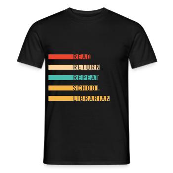 Bookworm Library Reading - Men's T-Shirt - black - Front - AI Model Male 178 light (178cm)