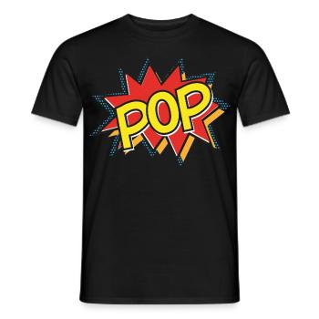 POP - Bande Dessinée Action Bulle Pop Art - Jaune - T-shirt homme - noir - Devant - AI Model Male 178 light (178cm)