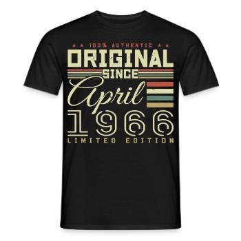Avril 1966 anniversaire Avril 1966 April 1966 - T-shirt homme - noir - Devant - AI Model Male 178 light (178cm)