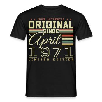 Avril 1971 anniversaire Avril 1971 April 1971 - T-shirt homme - noir - Devant - AI Model Male 178 light (178cm)