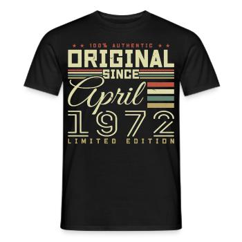 Avril 1972 anniversaire Avril 1972 April 1972 - T-shirt homme - noir - Devant - AI Model Male 178 light (178cm)