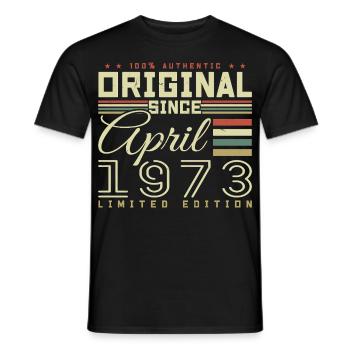 Avril 1973 anniversaire Avril 1973 April 1973 - T-shirt homme - noir - Devant - AI Model Male 178 light (178cm)