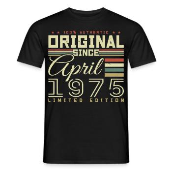 Avril 1975 anniversaire Avril 1975 April 1975 - T-shirt homme - noir - Devant - AI Model Male 178 light (178cm)