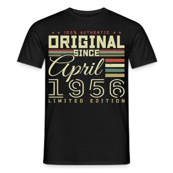 Avril 1956 anniversaire Avril 1956 April 1956 - T-shirt homme - noir - Devant - AI Model Male 178 light (178cm)