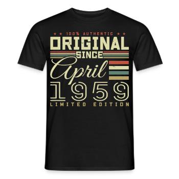 April 1959 Geburtstag April 1959 April 1959 - Männer T-Shirt - Schwarz - Vorne - AI Model Male 178 light (178cm)