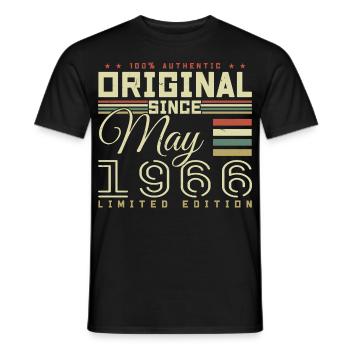 Cadeau Anniversaire Mai 1966, Gift May 1966 - T-shirt homme - noir - Devant - AI Model Male 178 light (178cm)