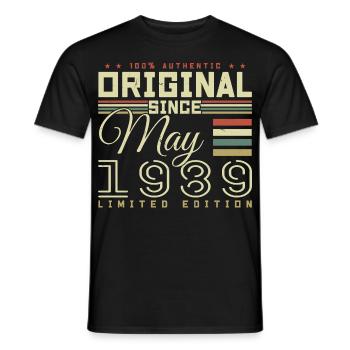 Cadeau Anniversaire Mai 1989, Gift May 1989 - T-shirt homme - noir - Devant - AI Model Male 178 light (178cm)