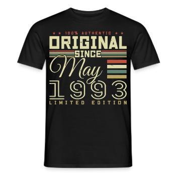 Gift Anniversaire Mai 1993, Gift May 1993 - Männer T-Shirt - Schwarz - Vorne - AI Model Male 178 light (178cm)