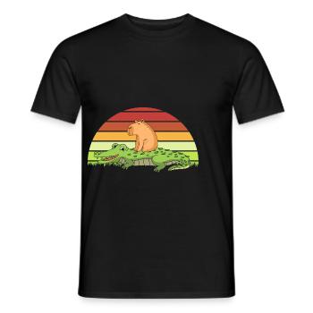 Capibara Capybara - Männer T-Shirt - Schwarz - Vorne - AI Model Male 178 light (178cm)