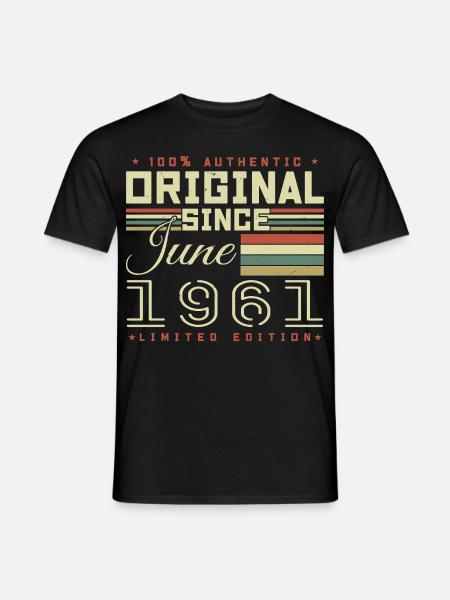 Geburtstagsgeschenk Juni 1961, Geschenk Juni 1961 - Männer T-Shirt - Schwarz