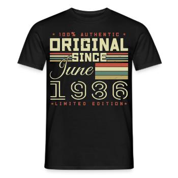 Birthday Gift June 1986, Gift June 1986 - Men's T-Shirt - black - Front - AI Model Male 178 light (178cm)