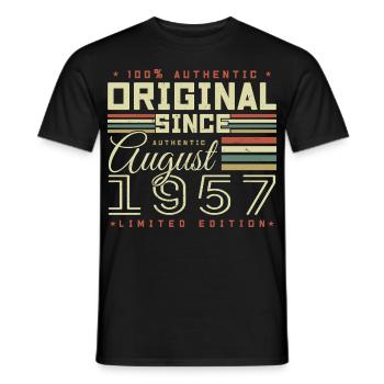 August 1957 Retro August 1957 August 1957 Anniversary - Men's T-Shirt - black - Front - AI Model Male 178 light (178cm)