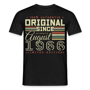 Août 1966 Retro Août 1966 Août 1966 Anniversaire - T-shirt homme - noir - Devant - AI Model Male 178 light (178cm)