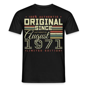 Août 1971 Retro Août 1971 Août 1971 Anniversaire - T-shirt homme - noir - Devant - AI Model Male 178 light (178cm)