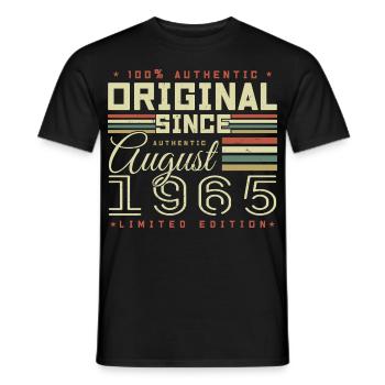 August 1965 Retro August 1965 August 1965 Anniversary - Men's T-Shirt - black - Front - AI Model Male 178 light (178cm)