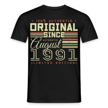 August 1991 Retro August 1991 August 1991 Anniversary - Men's T-Shirt - black - Front - AI Model Male 178 light (178cm)