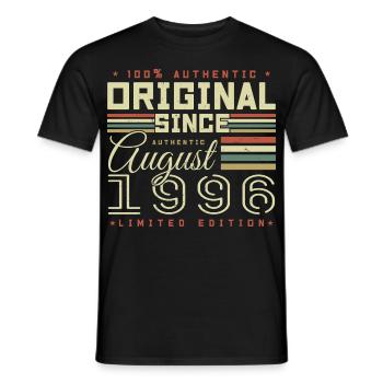 Août 1996 Retro Août 1996 Août 1996 Anniversaire - T-shirt homme - noir - Devant - AI Model Male 178 light (178cm)