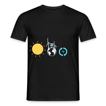 Cellules solaires Énergie solaire Énergies renouvelables - T-shirt homme - noir - Devant - AI Model Male 178 light (178cm)