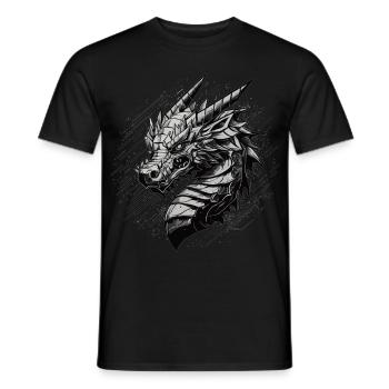 Metallischer Drache - Männer T-Shirt - Schwarz - Vorne - AI Model Male 178 light (178cm)