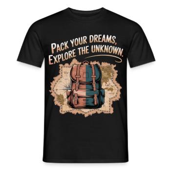 Grab dreams, experience adventures - Men's T-Shirt - black - Front - AI Model Male 178 light (178cm)