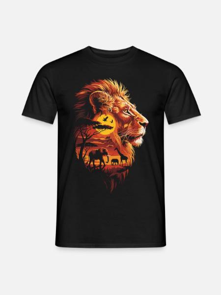 Afrika Wildlife Löwe König der Tiere - Männer T-Shirt - Schwarz