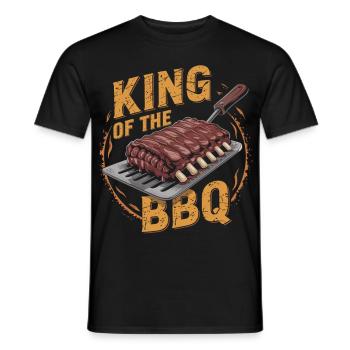 King of the BBQ - Grillmeister - Männer T-Shirt - Schwarz - Vorne - AI Model Male 178 light (178cm)