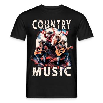 Country Music Guitar Guitarist Singer USA Vintage - Men's T-Shirt - black - Front - AI Model Male 178 light (178cm)