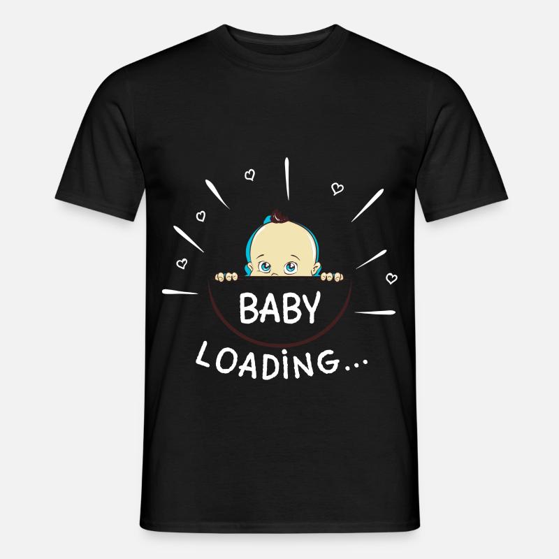 Baby Loading - Nachwuchs unterwegs - Geburt - Männer T-Shirt - Schwarz