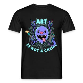 Sprayer Graffiti L'art n'est pas un crime - T-shirt homme - noir - Devant - AI Model Male 178 light (178cm)