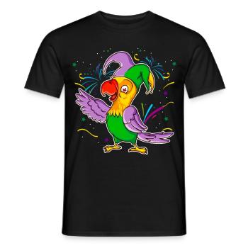 Karneval Fasching Mardi Gras Papagei Geschenk - Männer T-Shirt - Schwarz - Vorne - AI Model Male 178 light (178cm)