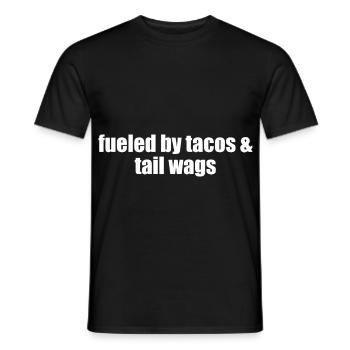 Fueled by Tacos Tail Wags funny vet tech taco - Men's T-Shirt - black - Front - AI Model Male 178 light (178cm)