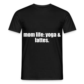 Mom Life Yoga Lattes funny Yoga Coffee Mom Life - Men's T-Shirt - black - Front - AI Model Male 178 light (178cm)