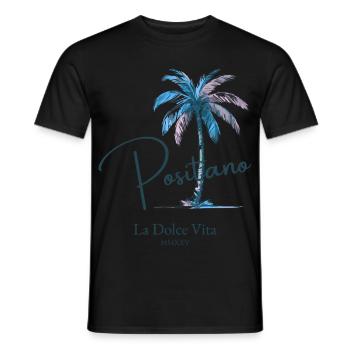 Positano La Dolce Vita Retro Palm Tree Design - Men's T-Shirt - black - Front - AI Model Male 178 light (178cm)