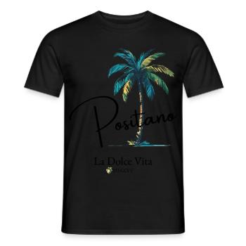 Positano Palm Tree Holiday Beach Lemon Summer Italia - Men's T-Shirt - black - Front - AI Model Male 178 light (178cm)
