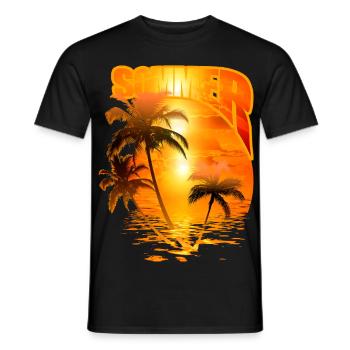 Urlaubzeit - Reisezeit - Karibik Sommer - Männer T-Shirt - Schwarz - Vorne - AI Model Male 178 light (178cm)